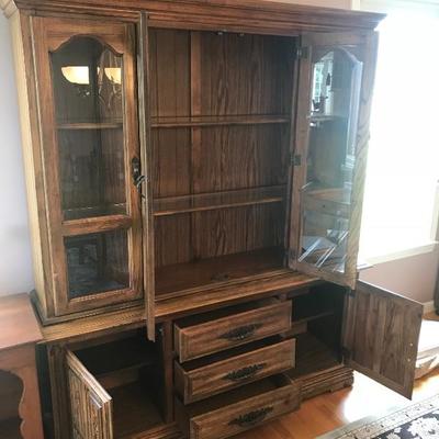 Two Piece China Cabinet With Glass Front 