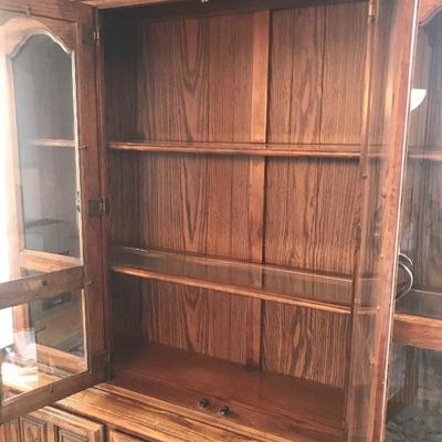 Two Piece China Cabinet With Glass Front 