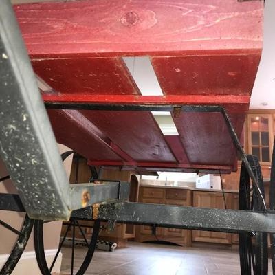 Vintage Red Wooden Wagon