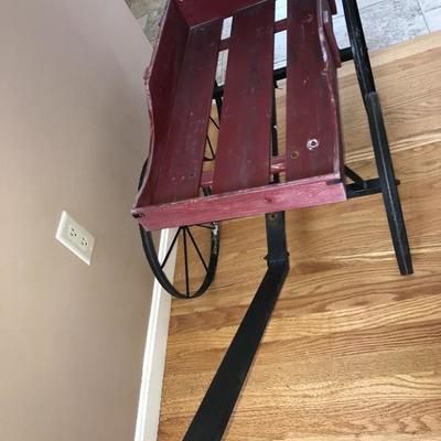 Vintage Red Wooden Wagon