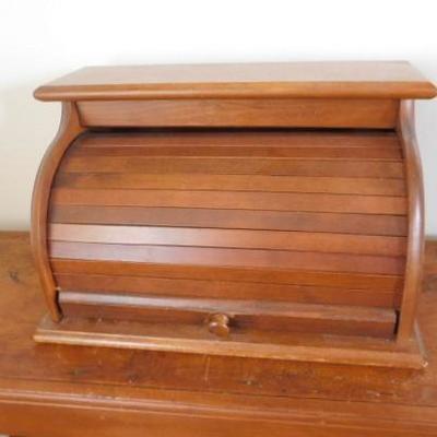Solid Wood Desk Top Tambour Storage Box 17