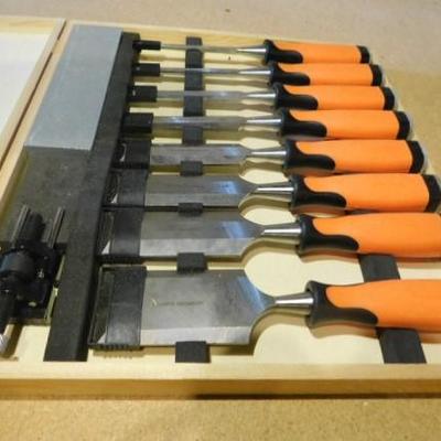 VonHaus 10 Pc Precision Wood Chisel Set Includes Honing Guide and Sharpening Stone