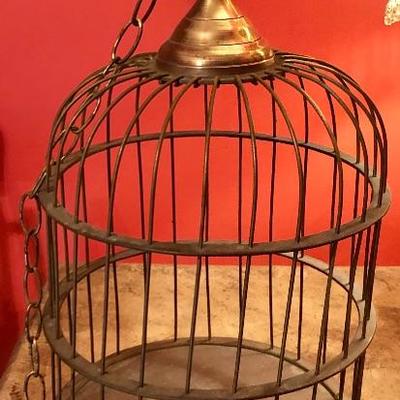 Medium sized all brass antique birdcage