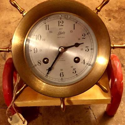 Schatz 8-Day Shipping Bell Clock w/key solid brass