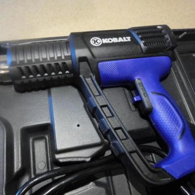 Kobalt LCD Heat Gun with Attachments and Hard Case Like New