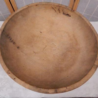 Primitive Wood Dough Bowl - 17-1/2