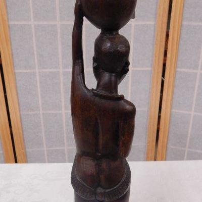 African Fertility Statue - Woman Carrying Jug on Head 