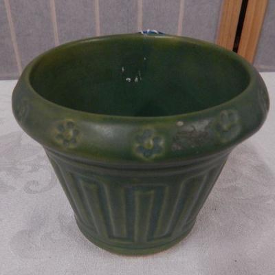 Small Green Ceramic Planter - 4-1/4