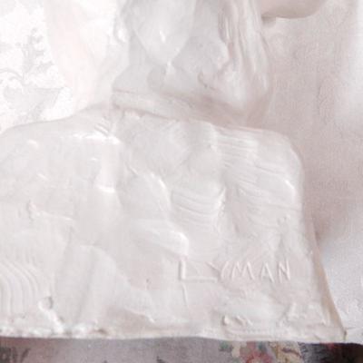White Chalkware Plaster Bust (signed Lyman)