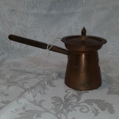 Copper primitive MOKKA maker / hot chocolate pot with wood handle