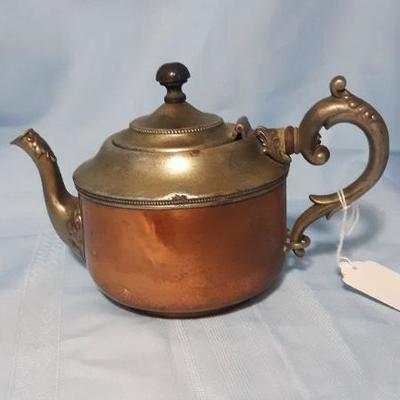Vintage copper and steel kettle