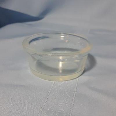 Fry Oven Glass ramiken dish, clear/milky / opalescent, 3"W