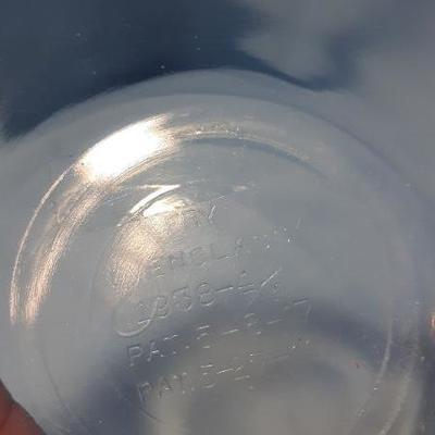 Fry Oven Glass lidded bowl, clear/ milky / opalescent