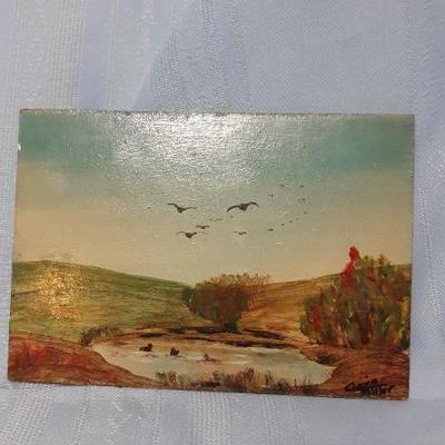 Postcard size painting, Original by Claire Miller, Cheyenne WY