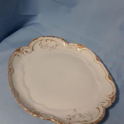 Haviland Limoges platter with gold paint, 11"W