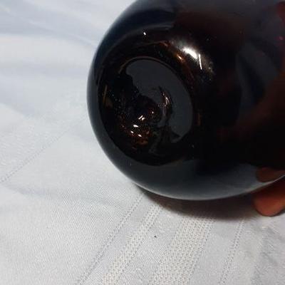 Blenko glass apple, handmade, hollow purple blown glass