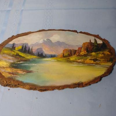 River Wood Slice Painting 11