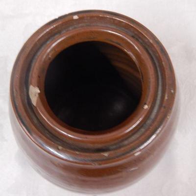 Primitive Brown Stoneware Crock (No Lid)