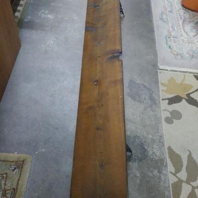 Large Wood Shelf with Castiron Brackets 72" x 11"