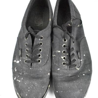 Paint Splattered Vans Shoes, Black. Men's Size 10.5/Women's Size 12