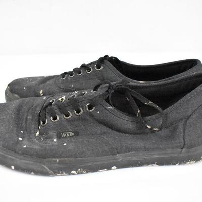 Paint Splattered Vans Shoes, Black. Men's Size 10.5/Women's Size 12