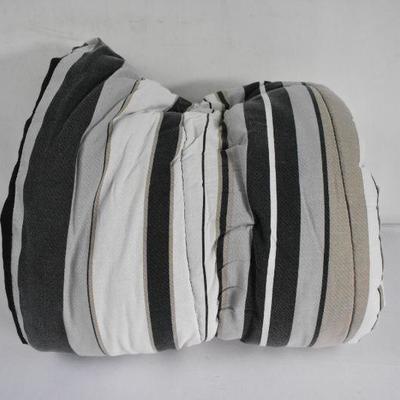 Room Essentials Blanket/Comforter, Striped Tan, Black, Gray ~60