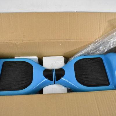 Go Trax Turquoise Hoverboard with Box, Charger, and Instructions - Tested, Works