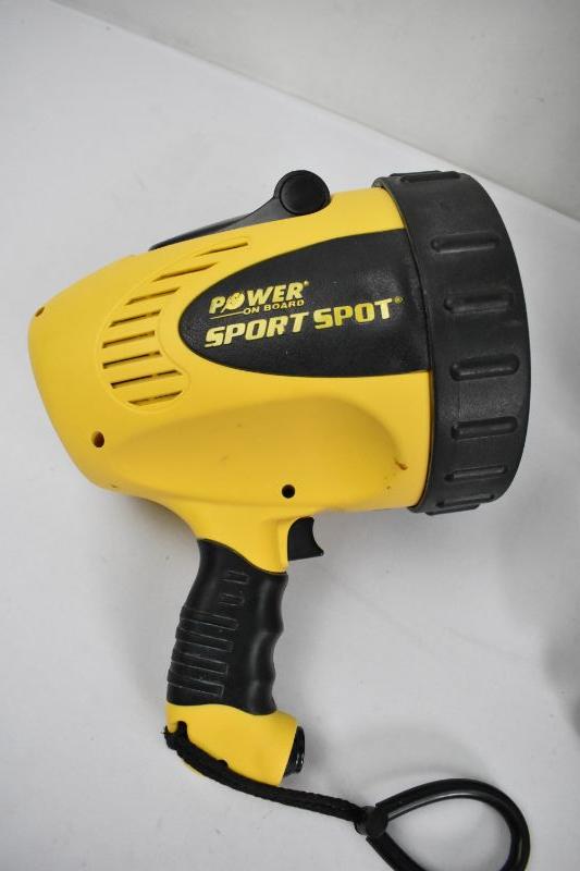 Large Flashlight Power on Board Sport Spot w/ Canvas Storage Bag