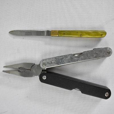 Pocket Tool (Black & SS) & Yellow Pocket Knife (Single Blade SS)