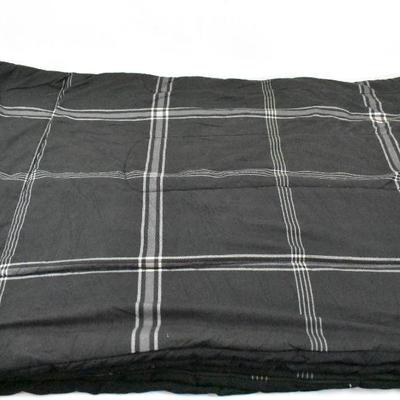 Black Blanket with Gray Plaid by Mainstays ~ 84