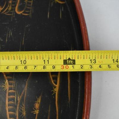 Oval Wooden Painted Tray 13