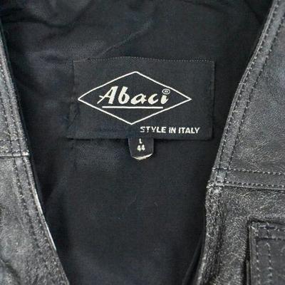 Black Worn-Look Leather Vest size Large 44 Abaci Style in Italy