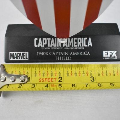 Marvel Captain America 1940's Metal Shield with Stand: Shield is 3 3/8