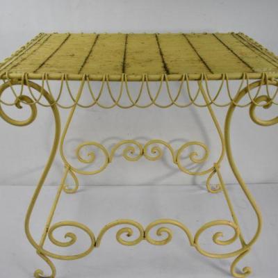 Yellow Metal Table - Vintage - 22