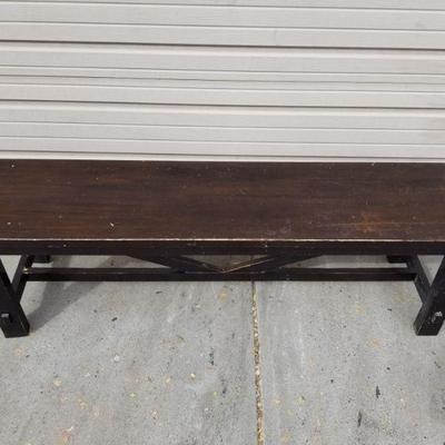 5 Foot Long Wooden Bench, Dark Finish, Good Craft Project Piece!