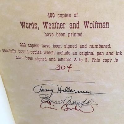 Lot 035: Hillerman, Words, Weather and Wolfmen, conversations with Tony Hillerman, 1st ed