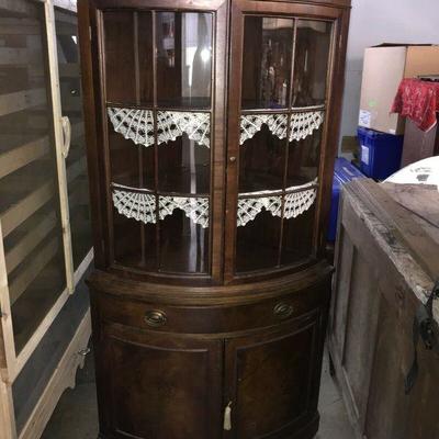 Vintage Drexel Mahogany Corner Cabinet