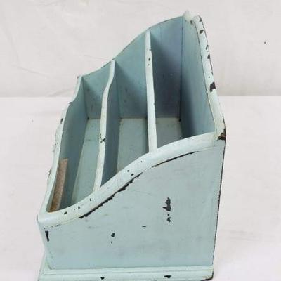 Small Blue Distressed Letter/Organizer - Needs Cleaning