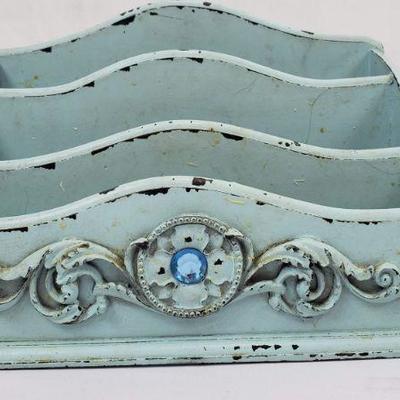 Small Blue Distressed Letter/Organizer - Needs Cleaning