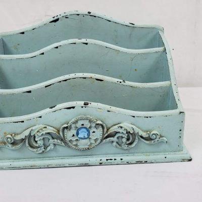 Small Blue Distressed Letter/Organizer - Needs Cleaning