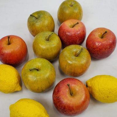 Fake Fruit Decor, 9 Apples & 3 Lemons