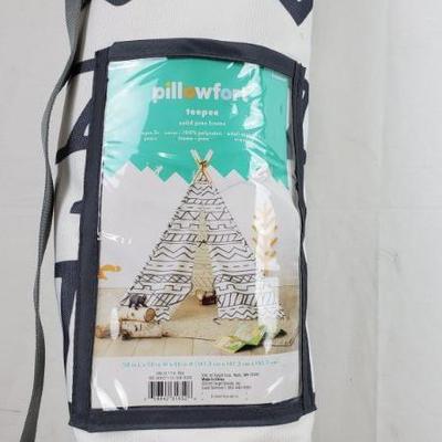 Pillowfort Teepee, Sold Pine Frame, Grey & White - Complete