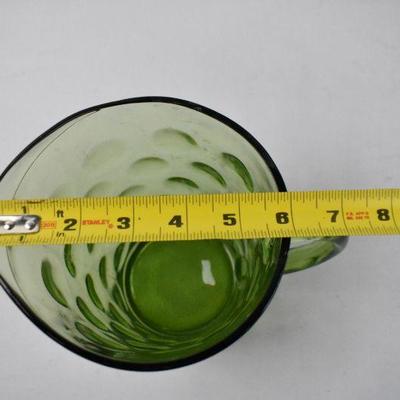 Green Glass Pitcher - Vintage