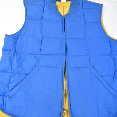 Blue & Yellow Reversible Winter Vest by Eddie Bauer, Size Large
