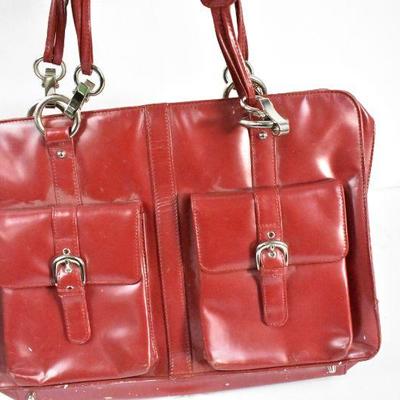 2 Franklin Covey Tote Bag Purses: 1 Green & 1 Red