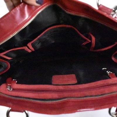 2 Franklin Covey Tote Bag Purses: 1 Green & 1 Red