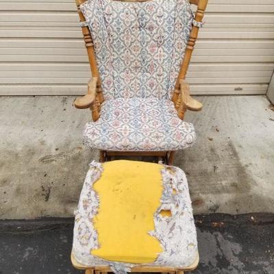 Glider Rocking Chair & Footrest - Project Pieces/Need TLC