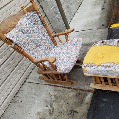 Glider Rocking Chair & Footrest - Project Pieces/Need TLC