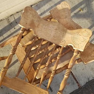 Vintage Kitchen Chairs with Detailed Designs on Backrests - Project Pieces