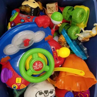 Bin of Miscellaneous Baby & Toddler Toys